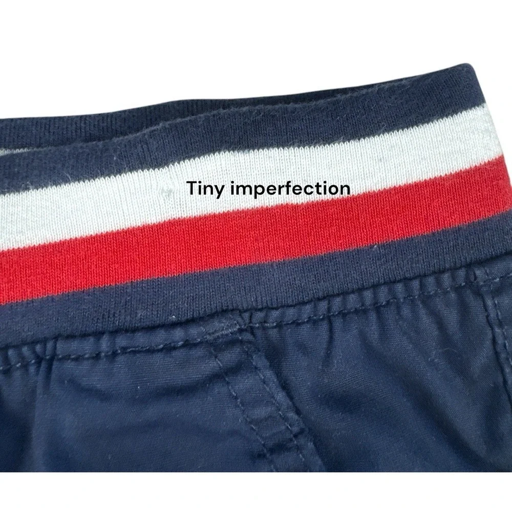 Tommy Hilfiger Boys' Navy Pull-On Shorts w/ Striped Drawstring Waistband‎ - M